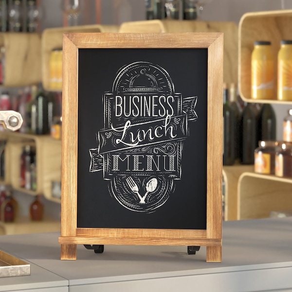 Flash Furniture Torched Wood Magnetic Tabletop/Hanging Chalkboard HFKHD-GDIS-CRE8-622315-GG - main